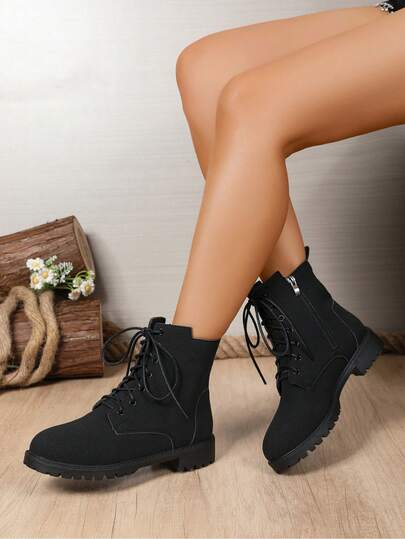 1 paire de bottes de cheville mode et décontractées pour adolescents, automne/hiver