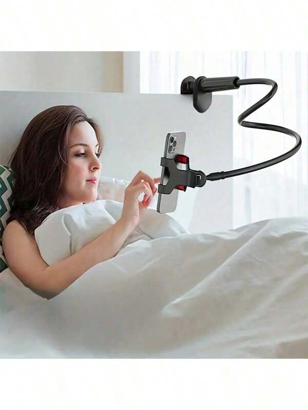 1pc 360° Rotatable Phone Stand, Spiral Base For Bedside Or Bed, Slouchy Person Essential, Hands-Free, Perfect For Binge-Watching Before Bed