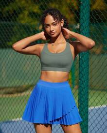 Racerback Molded Cup Sports Bra With Sewn In Pads - B-dark Green - View 8