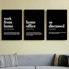 GUBIYU Black Hustle Grind Execution Wall Art Set Of 3 Framed Canvas Office Inspirational Motiviational Wall Decor Art Positive Quotes Posters Living Room Pictures Walls Decor Mens Guys 12x16 - 黑白家庭辦公室藝術 - 查看 4