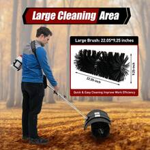 52cc 2-Stroke Gas Powered Broom - 1700W (2.3HP) Lawn Sweeper For Golf Courses, Soccer Fields & Artificial Turf - 25.5cm Nylon Brush, 60cm Wide Cleaning Path, 1.8m Adjustable Handle - Black Red - View 3
