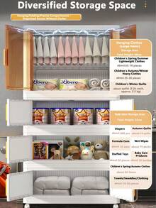 1/2/3/4/5 Layer Collapsible Wardrobe Closet, Adult Bedroom Storage Cabinet, Easy Assembly Garment Organizer Wardrobe - Multicolor - View 10