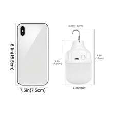 (暖白) 500mAh，3档白光宿舍台灯，USB可充电LED吊灯，适用于露营，停电应急 - 彩色 - 查看 8