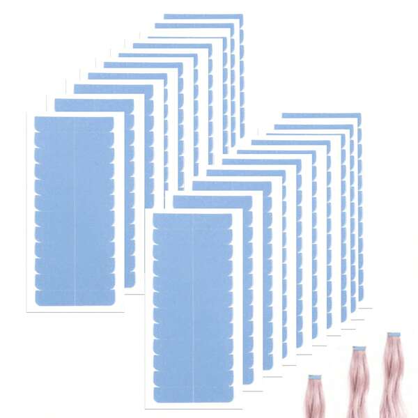 240Pieces Hair Extension Tape, Adhesive Replacement Tape For Hair Extensions, Double Sided Hair Tape Human Hair Tape Tabs Tape In Extension Replacement Tape Wig Tape, Wig Tape Beauty Tools(Blue),60-240Pieces