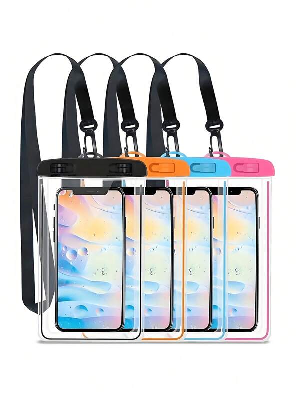 5/2/1pc Universal Waterproof Phone Pouch, Waterproof Cell Phone Dry Bag, Diving Bag With Touch Screen Sealed For Swimming,Compatible With 15/14/13 Pro Max Plus Cellphone Up , For Swimming, Diving, Drifting And Other Water Sports Phone Case Purse Wallet For Outdoor Sport Summer Vacation Beach Travel Holiday Pool