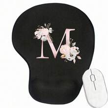 Pink Flower Letter Wrist Rest Mouse Pad Comfortable Hand Rest Support Non Slip Mice Mat Soft Pink Mouse Mat Deskpad For PC Laptop Computer - Black - View 19