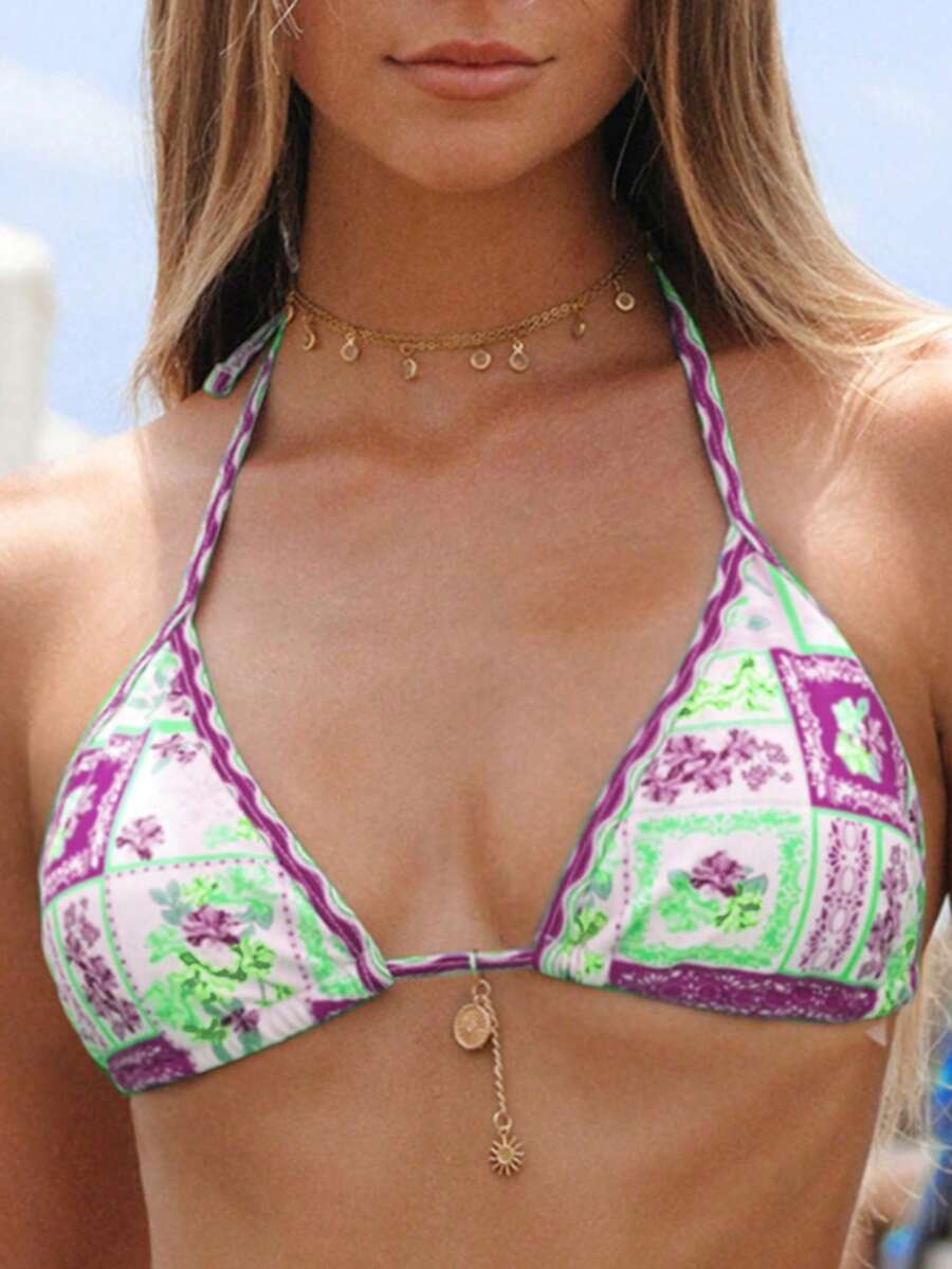 Áo bikini in họa tiết gợi cảm dành cho nữ, thích hợp cho kỳ nghỉ biển. - Nhiều màu - Xem 1