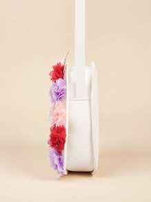 1 件女孩可爱卡通独角兽和花朵斜挎包，时尚