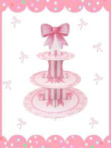 1 bộ giá đỡ bánh hình nơ hồng, giá trưng bày bánh cupcake bằng giấy hình nơ hồng dễ thương, khay bánh nhiều tầng dùng trang trí bánh kem chủ đề nơ hồng, trang trí tiệc nơ hồng, trang trí tiệc mừng em bé, đồ dùng làm bánh tự làm cho bàn tiệc nơ hồng, vật trang trí trung tâm bàn tiệc cưới màu hồng, đồ dùng trang trí tiệc sinh nhật chủ đề nơ hồng, phụ kiện trang trí bánh, quà tặng tiệc sinh nhật, đồ trang trí nơ hồng. - nơ hồng - Xem 2