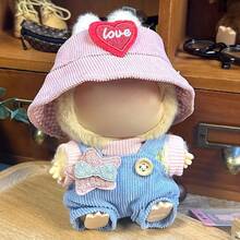 Quần áo búp bê 17cm, tương thích với Labubu, quần áo búp bê hình động vật, trang phục cá mập và phụ kiện quần áo cho búp bê 6,7 inch, bộ đồ liền thân có mũ trùm đầu có khóa kéo, quần áo hóa trang mềm mại cho búp bê (không có búp bê) - Nhiều màu - Xem 8