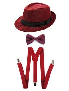 D EXCEED 3/4/5/8件套 1920年代男士帽子、领结和吊带，复古配饰，适用于主题宴会、复古舞会、服装嘉年华、周年庆典和戏剧表演 - 彩色 - 查看 16