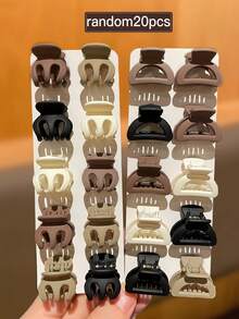 女士发夹 10/20/50 件，时尚简约，多种颜色，蝴蝶和星星元素，各种款式的小发夹，适合作为女士发饰的礼物，优雅的爪夹，学校用品，学院秋季配饰秋冬度假装女士 - 彩色 - 查看 11