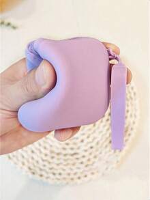 1pc Minimalist Mini Portable Creative Silicone Waterproof Storage Bag, Coin Pouch, Portable Silicone Rectangular Storage Bag, Earphone Cable Data Cable Square Zipper Bag - Multicolor - View 4
