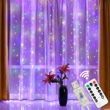 6x3M/3x3m Curtain Garland On The Window USB Power Fairy Lights Festoon With Remote New Year Garland Led Lights Christmas Decor - USB Curtain Light - View 20