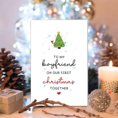 A Fun Christmas Card, The First Christmas Card For Your Boyfriend/Partner/Couple, The First Christmas Gift For Your Boyfriend, To My Boyfriend, Our First Christmas Together.