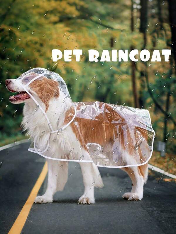 1pc Transparent Waterproof Dog Raincoat, Pet Raincoat For Small And Medium-Sized Dogs, Teddy And Bichon Frise Dog Clothes For Rainy Days Walking