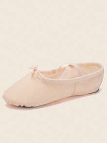 Ballet Shoes Canvas Flat Ballet Dancing Slippers Dance Shoes For Adult Women Classic Split-Sole Soft Leather - Apricot - View 2