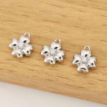 5 colgantes de trébol de cuatro hojas de circonita DIY, chapados en cobre con 18K, disponibles en colores oro y plata, accesorios de moda y minimalistas.