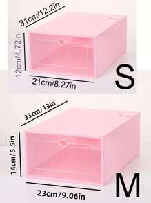 12/6 piezas Cajas apilables y plegables para zapatos con tapa abatible, diseño con hebilla, a prueba de polvo y humedad, para zapatillas, tacones altos, ideal para dormitorio/entrada/armario