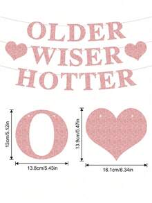 1Set, Older Wiser Hotter DIY String Glitter Banner Funny Birthday Party Decorations For Women Glitter Happy Birthday Banner 21st 30th 40th 50th 60th 70th 80th Birthday Party Supplies,Christmas - Multicolor - View 6