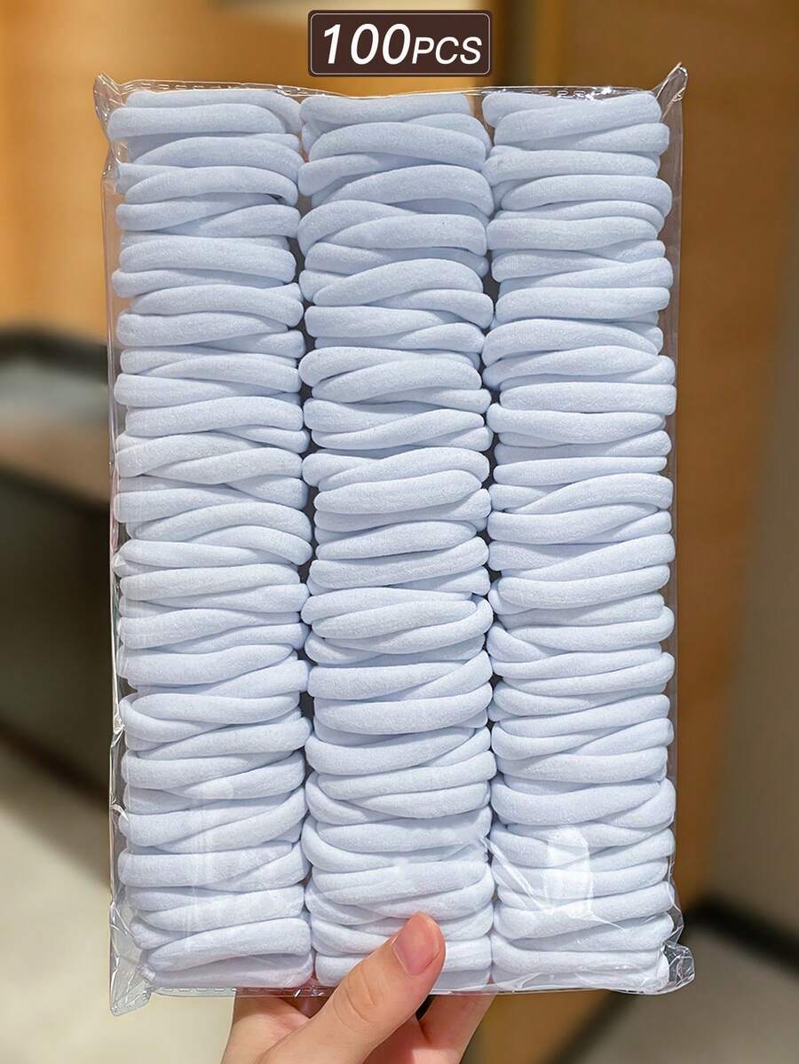 100/200/300/500 chiếc Dây buộc tóc co giãn màu trắng đơn giản, Phụ kiện tóc đa năng phong cách thường ngày dành cho nữ, Thích hợp cho tóc đuôi ngựa và tóc tết, Phù hợp cho trang phục thường ngày và ngoài trời, mọi mùa, Đồ dùng học tập, Phụ kiện nữ, Dây buộc tóc, Phụ kiện đội đầu, Dây chun buộc tóc, Dây buộc tóc thể thao, Dây buộc tóc khi tập gym, chạy bộ.