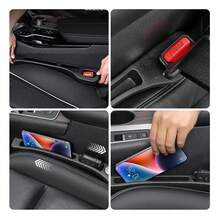 2Pcs Car Seat Gap Filler Seat Crevice Storage Box Bag Between Seats Console Organizer Decoration Interior Auto Accessories - A - View 7