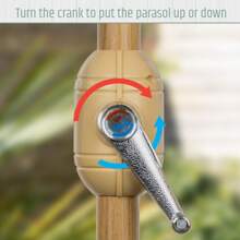 2.7m Outdoor Garden Parasol - Tilt & Crank Mechanism - Steel Pole With Wooden Effect - 30 - Durable Polyester Material - Light Colour - 1 - 查看 6