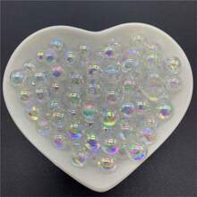 4毫米5毫米6毫米8毫米10毫米亚克力珠ABS透明珠圆形间隔珠适用于珠宝制作