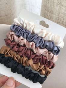 6pcs Women Satin Silk Scrunchies, Black/White/Pink/Blue, Medium Size Hair Ties With Elegance, Retro, Simple And Minimalist Style, Perfect For Daily Casual, Party, Commute, Vacation, Hair Styling, Makeup And Outfit Accessories Scrunchy Hair Ties, Hair Accessories Hair Tools, Curly Hair Accessories,Hair Accessory,Hair Accessories,Hair Accessories Fall,Travel,Hair Tools,Accessories Women,Hair Stuff,Curly Hair,Scrunchies,Scrunchie,Scrunchies Hair,Curly Hair Accessories,Gifts,Travel,Gifts For Women,Hair Stuff,Stocking Stuffers