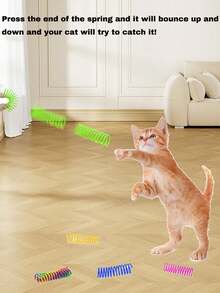 猫玩具，猫弹簧球伸缩弹簧玩具，彩色弹簧管，互动滚球彩色活泼线圈，笼养老鼠弹簧玩具，室内猫咪宠物用品，坚固耐用，鼓励猫咪运动，颜色随机 - 彩色 - 查看 6