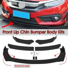 Specially Designed For Fashion Car Owners: Front Lip And Chin Bumper Modification Kit-High Quality Black PP Material+Easy Installation Design, Compatible With Mainstream Models!