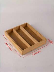 1pc Bamboo Kitchen Drawer Organizer, Silverware Cutlery Tray, Kitchen Utensil Holder And Drawer Organizer, Household Essential Kitchen Utensil Storage For Women Storage Organizer Travel Essentials Back To School Dormitory Storage Fall Decor - Khaki - View 7
