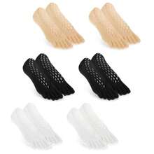6 Pairs Bunion Relief Socks For Women Toe Separator Sock Align Toe Socks No Show Low Cut Five Finger Compression Socks Gel Tab Athletic Breathable Socks For Women - As Pic - View 1
