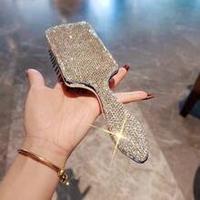 Handmade Rhinestone Massage Air Cushion Comb, Luxury Fully Studded Airbag Hair Brush, Unique Large Paddle Brush Home Use, Back To School, Travel Holiday Essentials, Hair Accessories Brushes, Edge Brush Hair Comb, Comb Hair, Detangling Brush, Ball Brush, Mini Hair Brush Set, Wooden Comb, Hair Brush, Comb, Slick Back Brush, Hairbrush, Edge Brush Hair Brush, Detangling Brushes, Hair Tools, Hair Stuff, Hair Care, Curly Hair Brush, Barber, Hairdressing Equipment, Hairstyle, Hairdressing,Hair Brush,Slick Back Brush,Styling Brush,Curly Hair Brush,Edge Brush,Hair Comb,Brush Hair,Hair Brush Set,Comb Hair,Comb For Curls,Detangling Brush,Hair Brush For Women,Hair,Travel,Hair Products,Hair Tools,Hair Stuff,Barber,Barber Accessories,Barbershop,Hairdressing Equipment - Multicolor - View 2