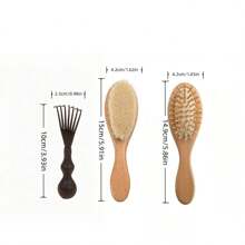 Hair Brush With Wooden Handle For Mother, Natural Soft Goat Bristles Cradle Cap Brush, Gentle Cradle Cap Care, Perfect Scalp Grooming Product,Hair Brush,Comb,Hair Tools,Hair Products And Accessories For Barber Salon Beauty Travel Essentials