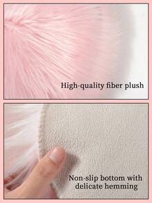 Pink Heart-Shaped Ins-Style Nail Art Photoshoot Props, Flat Lay Accessories, Fluffy Long Mat For Nail Polish Display & Live Streaming - Pink - View 2