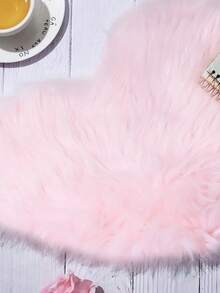 Pink Heart-Shaped Ins-Style Nail Art Photoshoot Props, Flat Lay Accessories, Fluffy Long Mat For Nail Polish Display & Live Streaming - Pink - View 5
