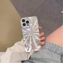 Estuche para teléfono 1 pieza Estuche para teléfono con patrón de fuegos artificiales de gama alta 16Pro Agujero grande simple A prueba de golpes Nuevo estuche para teléfono Estuche para teléfono 16 15 14 13 12 Pro Pro - Plateado - Ver 7