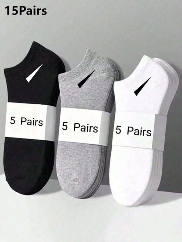 5/10/15 Pairs Solid Color Versatile Socks, Breathable, Comfortable, Absorbent Short Socks Suitable For Daily Wear, Sports, Office, Casual Style, All Seasons Valentines