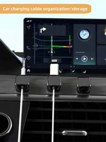 1pc Magnetic Cable Organizer White Cable Clips, Small And Durable, Suitable For Desktop Wall Mount, Mobile Phone Data Cable, Charging Cable, Desk, Home, Car And Office - Perfect For Technology Lovers And Students, Comes With Storage Holder And Cable Clip, No Drilling Required, Mark-Free Adhesive