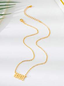 1 件时尚天使数字吊坠项链，幸运数字 000-999 优雅百搭女士装饰链 - 金色 - 查看 12