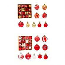 44 Peças Enfeites de Bolas de Natal com Cordas, Bolas de Natal de Plástico Inquebrável de 30mm/40mm, Decorações Penduráveis de Natal, Bolas de Natal para Decoração de Feriados, Casamentos, Festas, Decoração Doméstica, Decoração de Quarto, Inverno