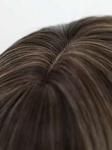 SMILCO 24-Inch Women's Wig, Long Straight Hair With Straight Bangs, Brown Highlights, High-Temperature Silk, Comfortable And Breathable, Suitable For Daily Wear - 挑染棕色 - 查看 7