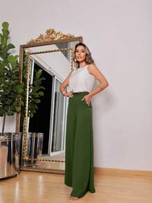 Women Pants - Army Green - View 2