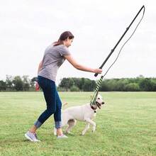 Dog Teaser Pole Wand Outdoor Interactive Flirt Pole Training Fun Toy Extendable - Black - View 8