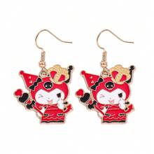 Sanrio Summer Fashion, Cute Sanrio Red And Black Kowomi Lady Bracelet Set (Bracelet, Earrings, Necklace), A Gift For Her