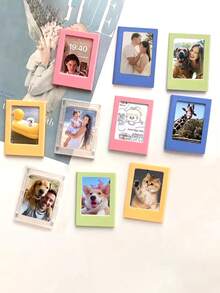 1/4/6/10/20pcs Multi-Color 3-Inch Magnetic Plastic Photo Frames, Magnetic Fridge Stickers For Instant Camera Photos And Mini Cards Display, Personalized Home Fridge Decor, Gift For Friends - Multicolor - View 4