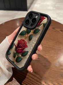 1 pieza Funda de teléfono con estampado floral gruesa y resistente a golpes compatible con iPhone 11, 12, 13, 14, 11 Pro Max, 12 Pro Max, 13 Pro Max, 14 Pro Max, XR, 15, 15 Pro, 15 Pro Max, Series