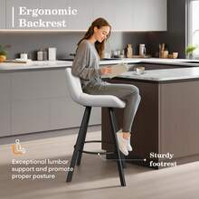 Counter Height Bar Stools Set Of 3, 26 Inch Modern Barstools With Backs, Counter Height Chairs With Pu Leather, Metal Legs, Footrest For Kitchen Island, Dining, White - White - View 8