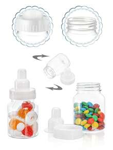 12 cái/10 cái/5 cái/2 cái-Bình sữa mini cho bé, Bình đựng kẹo cho tiệc mừng em bé, Bình có thể đổ đầy lại cho tiệc mừng em bé, Hộp đựng kẹo, Chai kẹo nhựa nhỏ, Đồ trang trí tiệc cho bé trai bé gái sơ sinh tự làm, Quà tặng tiệc mừng em bé, Quà tặng tiệc mừng em bé, Chai kẹo nhựa mini, Chai trong suốt cho tiệc mừng em bé, Hộp đựng kẹo ăn mini để trang trí tiệc mừng em bé - trắng - Xem 6